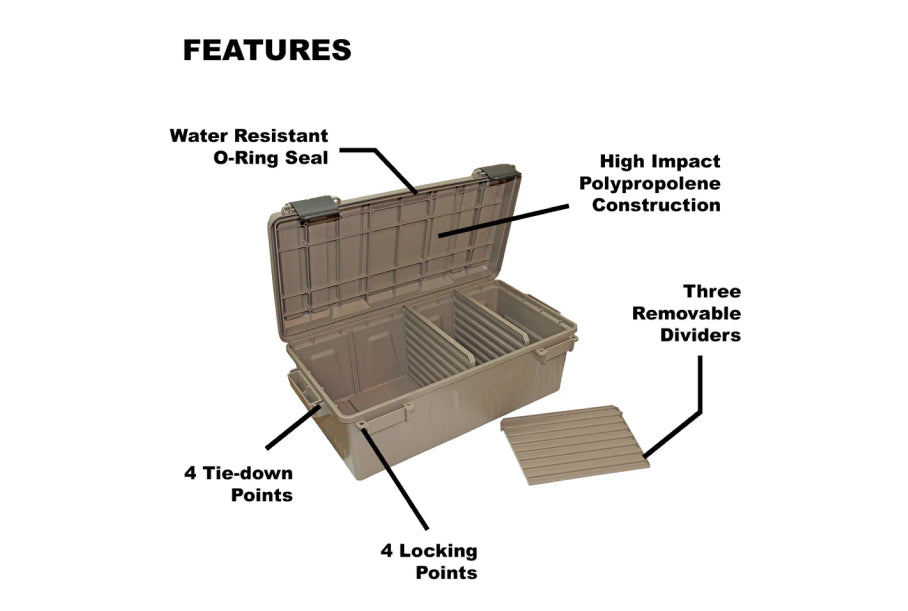 MTM ACDC30 - Ammo Crate Divided Utility Box, Dark Earth