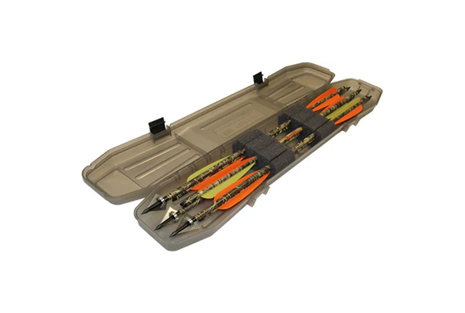 MTM BTBC-41 Traveler Bolt Case, 6 Crossbow Bolt up to 24.25", Clear Smoke