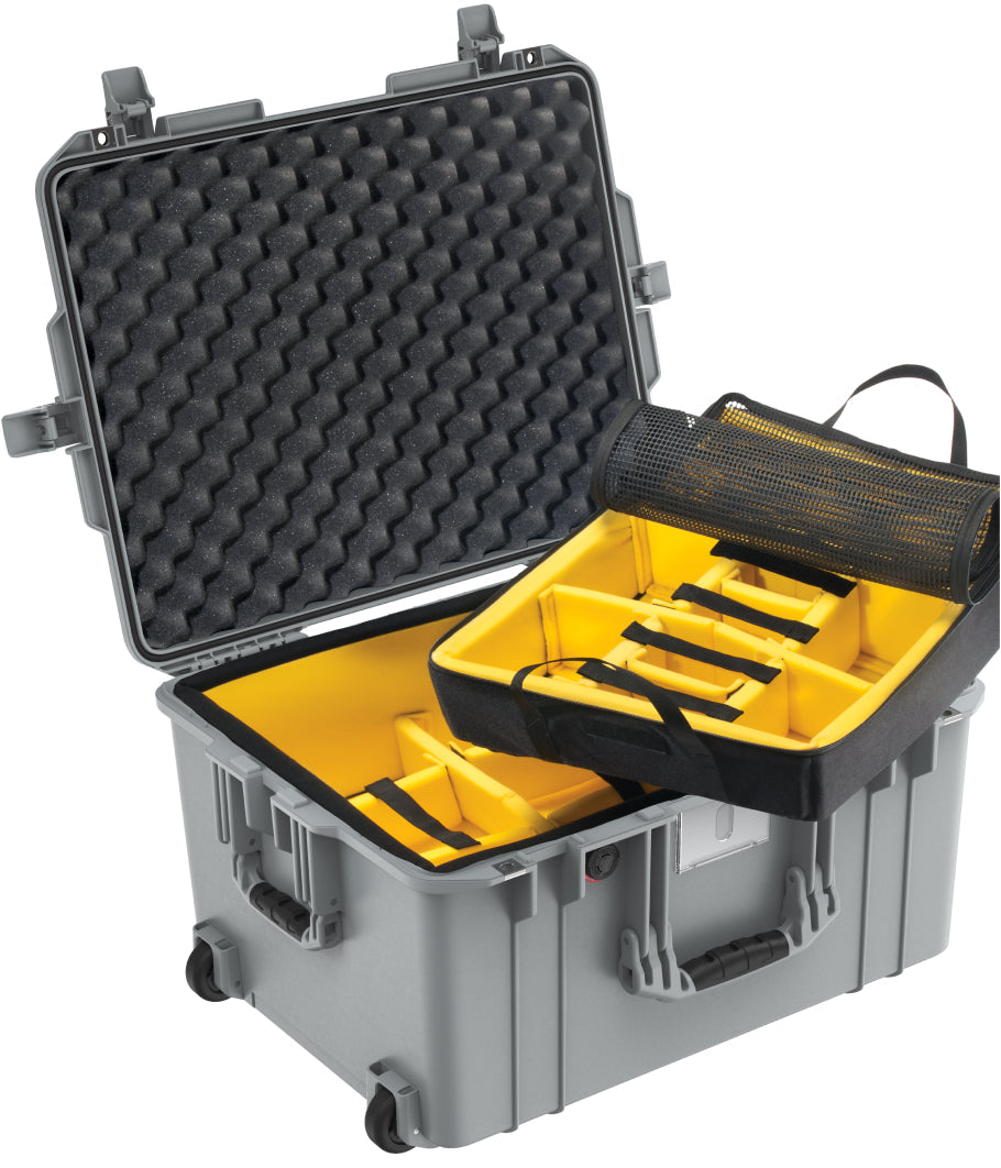 Pelican 1607 Grey Padded Dividers UPDATED LATCHES