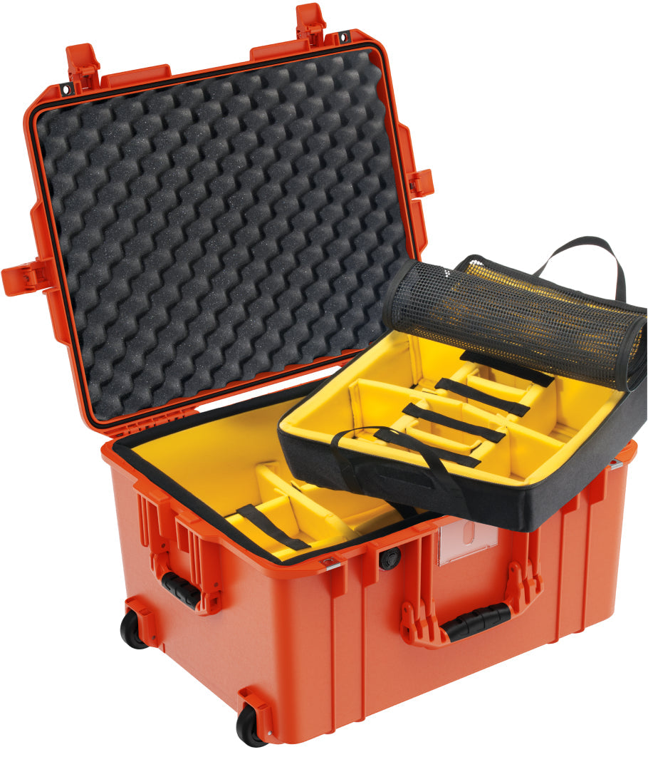Pelican 1607 Orange Padded Dividers UPDATED LATCHES