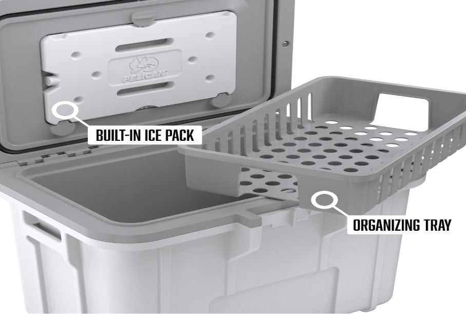 Pelican 8QT Personal Cooler & Dry Box with built-in ice pack & organizing tray