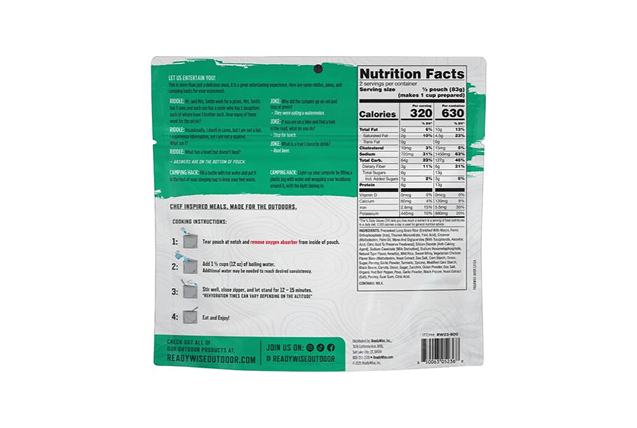 Readywise CP 2 Serve Wild Rice Risotto- Reformulated