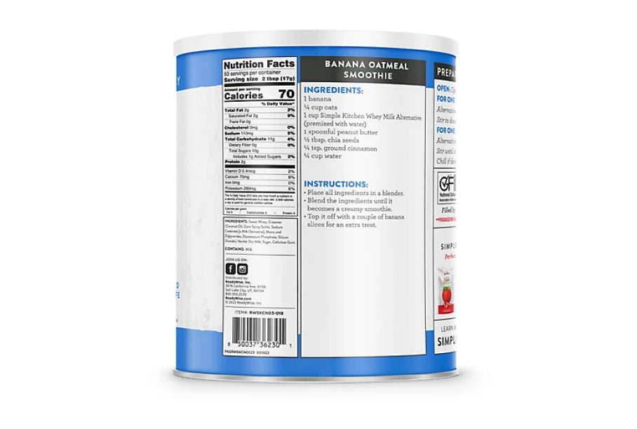 Readywise 93 Serving Simple Kitchen Whey Milk Alternative