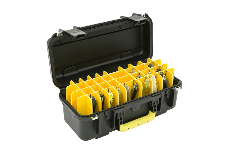 SKB iSeries 1706 Medium Watertight Fishing Lure Storage Case 6.5" Deep Opened Angle