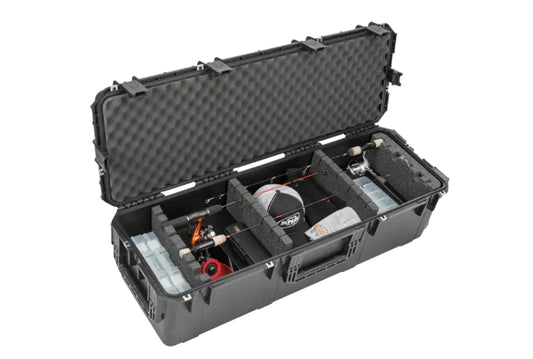 SKB iSeries 4213 Large Watertight Ultimate Ice Fishing Case with Wheels 10" Deep Opened Angle