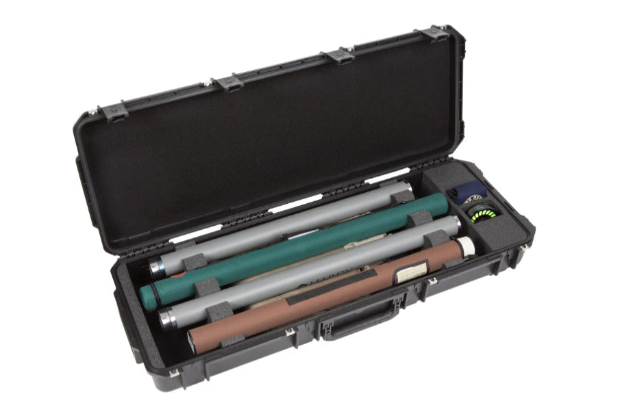 SKB iSeries 4214 Watertight Fly Rod Fishing Case with Wheels 36" Wide Opened Angle