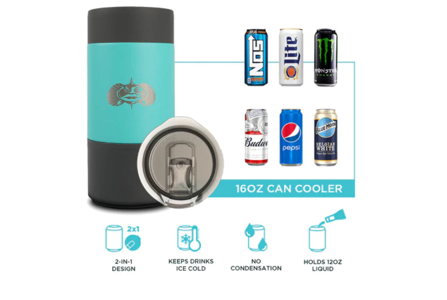 Toadfish 16oz Non-Tipping Can Cooler - What Fits