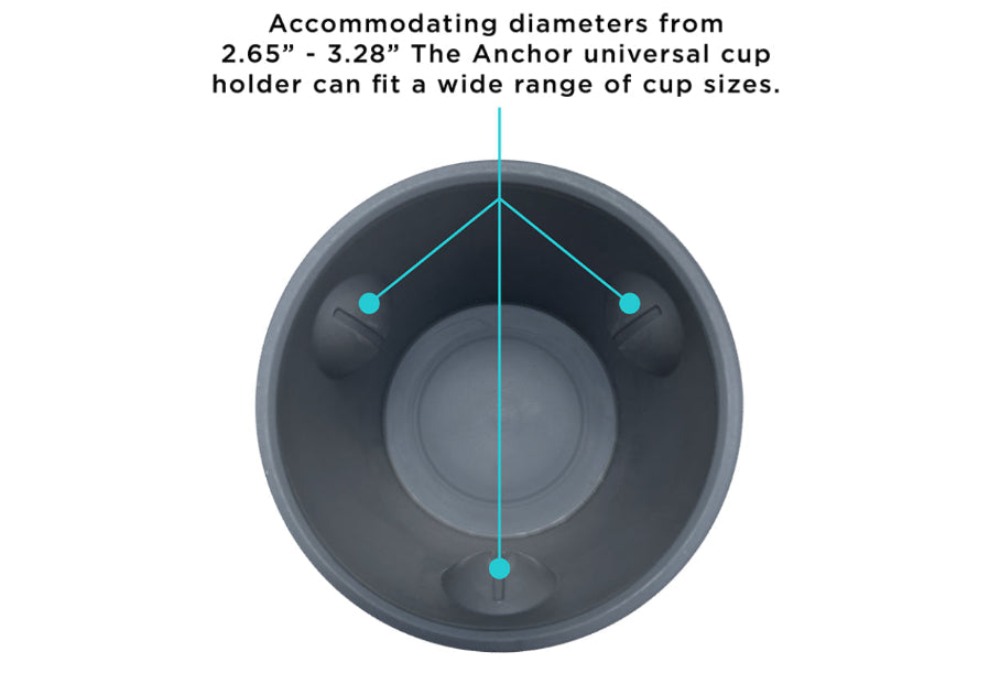 Toadfish Anchor Non-Tipping Universal Cup Holder - Suction Diagram