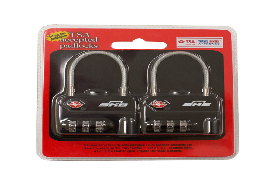 SKB 1SKB-PDL-C TSA Cable Combination Padlock, 2pk