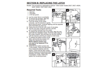 Pelican Replacement 30/50/70QT Cooler Latch Kit
