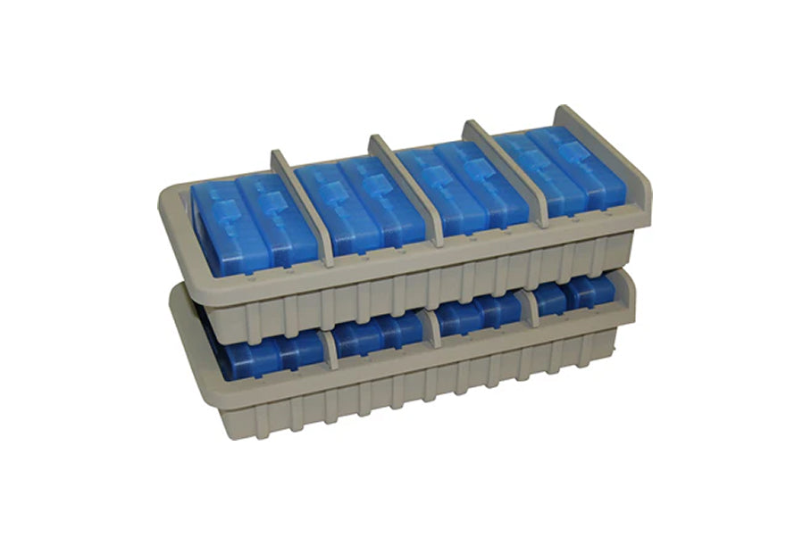 MTM AR9M - Ammo Rack w/ 9 P50-9M-24 Ammo Boxes, Clear Blue/ Dark Earth