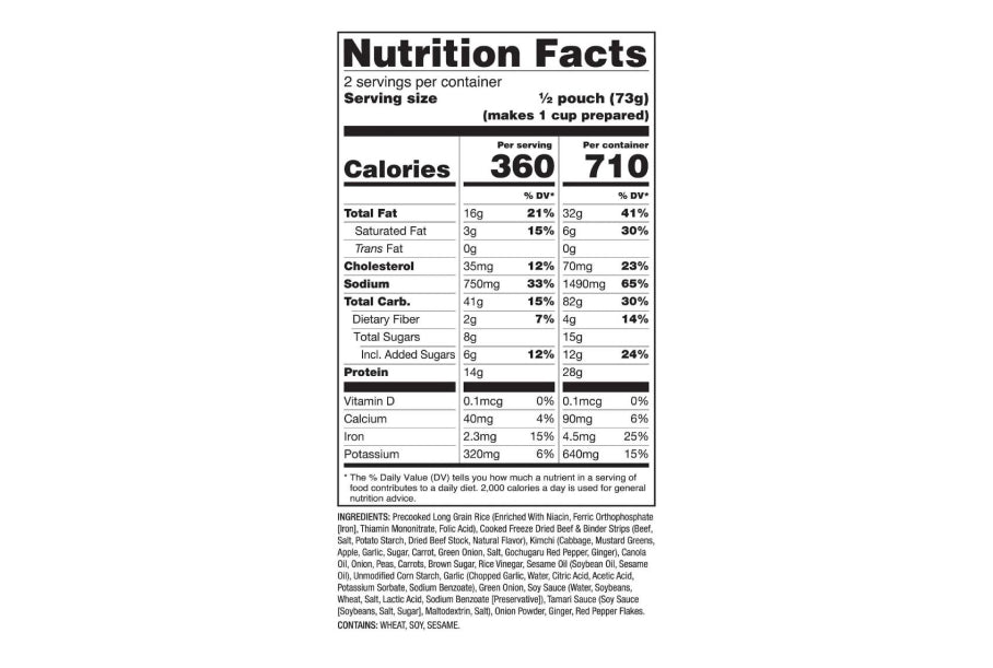 Readywise Outdoor Pro Meal Beef Bulgogi & Kimchi Fried Rice- Reformulated