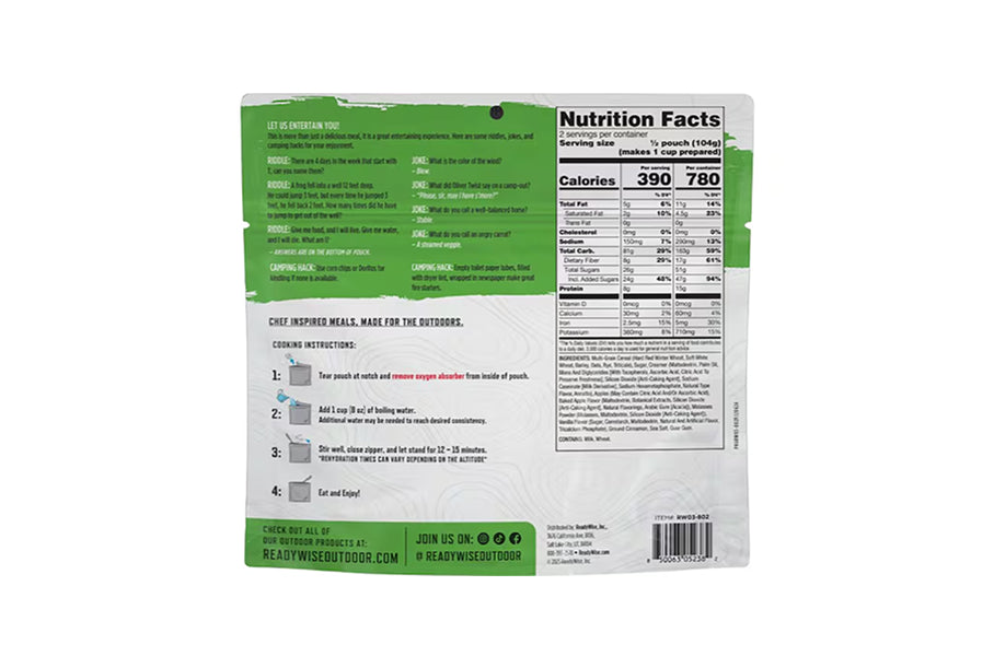 Readywise CP 2 Serve Apple Cinnamon Cereal- Reformulated