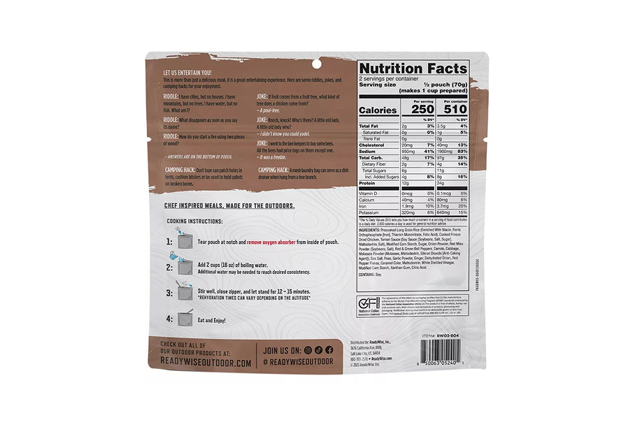 Readywise CP 2 Serve Teriyaki Chicken & Rice- Reformulated