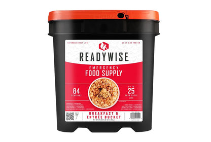 Readywise 84 Serving Breakfast & Entrée Grab and Go Food Bucket