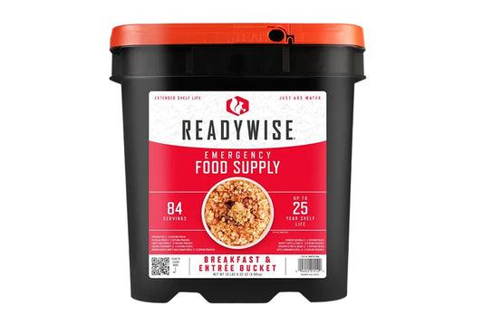 Readywise 84 Serving Breakfast & Entrée Grab and Go Food Bucket