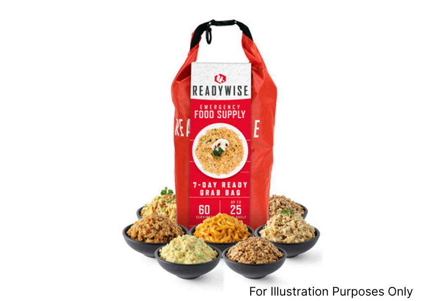 Readywise 7 Day Emergency Breakfast & Entrée Grab and Go Dry Bag (60 Servings)