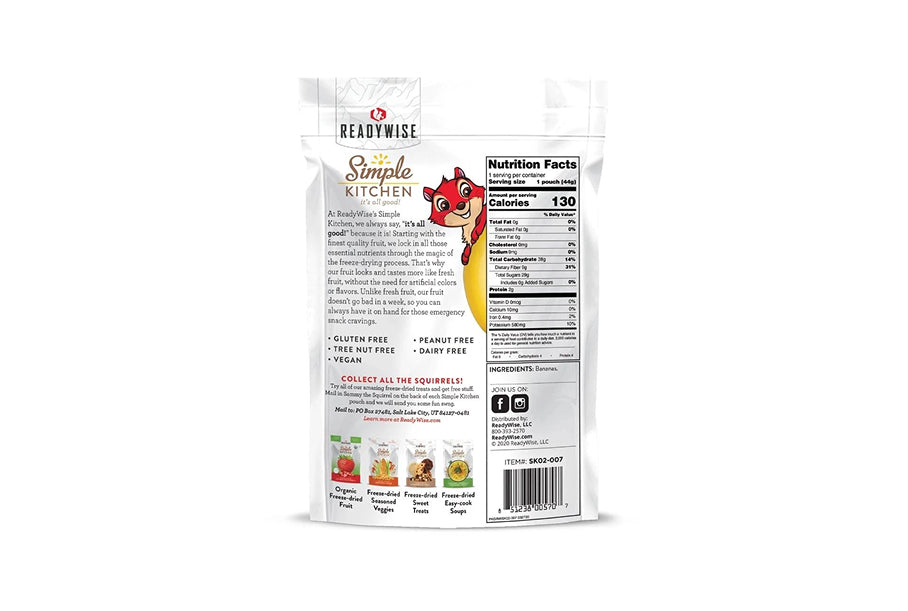 Readywise Simple Kitchen Freeze-Dried Bananas