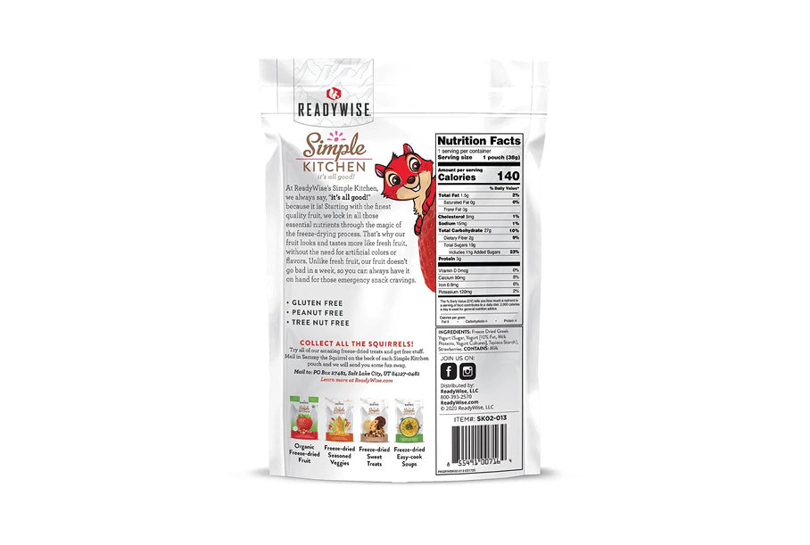 Readywise Simple Kitchen Freeze-Dried Strawberries & Yogurt