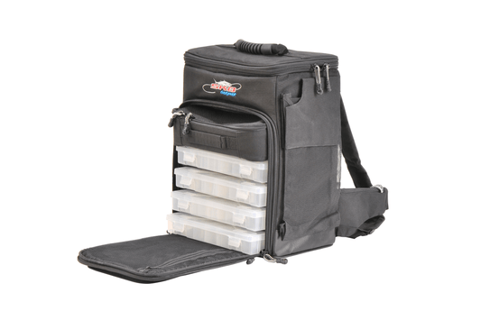 SKB 7300 Large Tak-Pac Backpack Fishing Tackle System Open with Boxes
