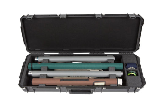 SKB iSeries 4214 Watertight Fly Rod Fishing Case with Wheels 36" Wide Front Opened