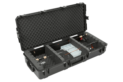 SKB iSeries 4217 Small Watertight Ice Fishing Case 7.5" Deep Front Opened Angle